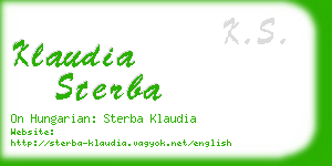 klaudia sterba business card